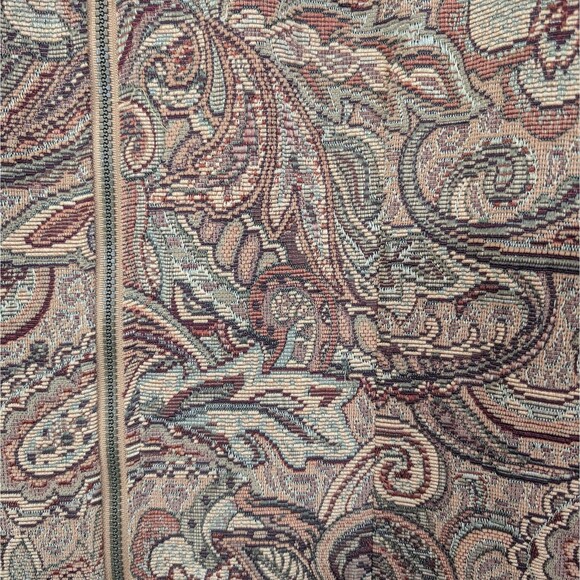 Vintage Tapestry Vest Brown Floral Paisley White Stag - Tagless /See Photos - XL - Picture 15 of 16